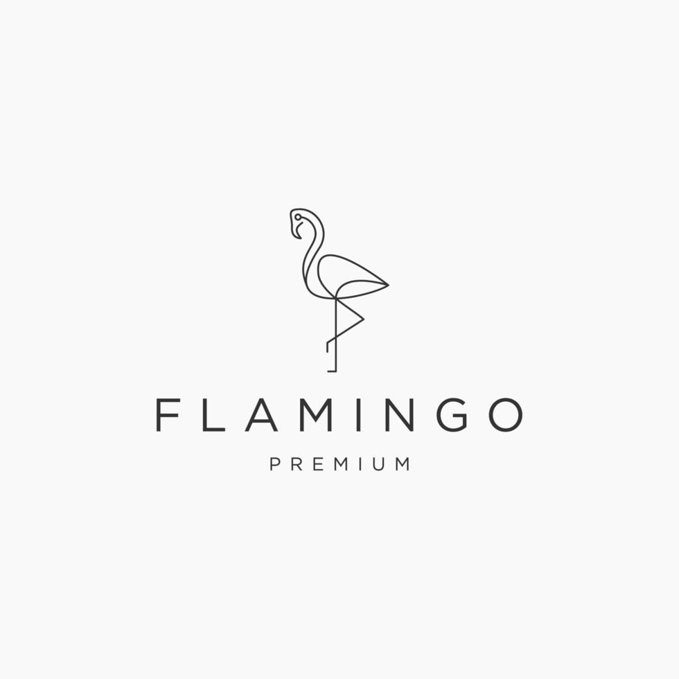 plantilla de diseño de icono de logotipo de flamenco plana vector