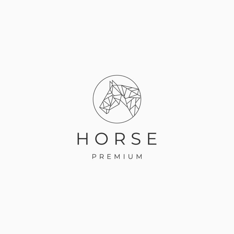 Horse head geometric logo vector icon design template