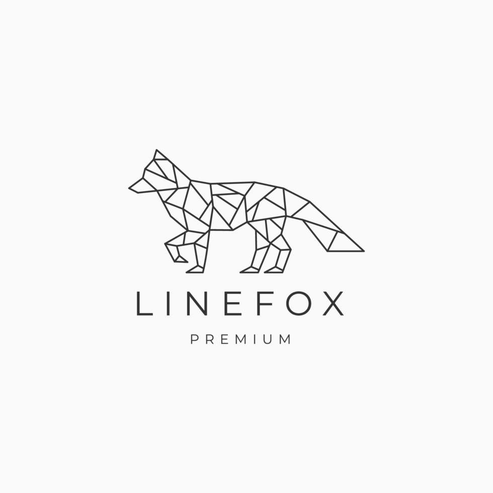 Fox geometric logo icon design template vector