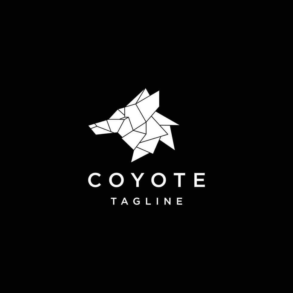 plantilla de diseño de icono de vector de logotipo geométrico de cabeza de coyote