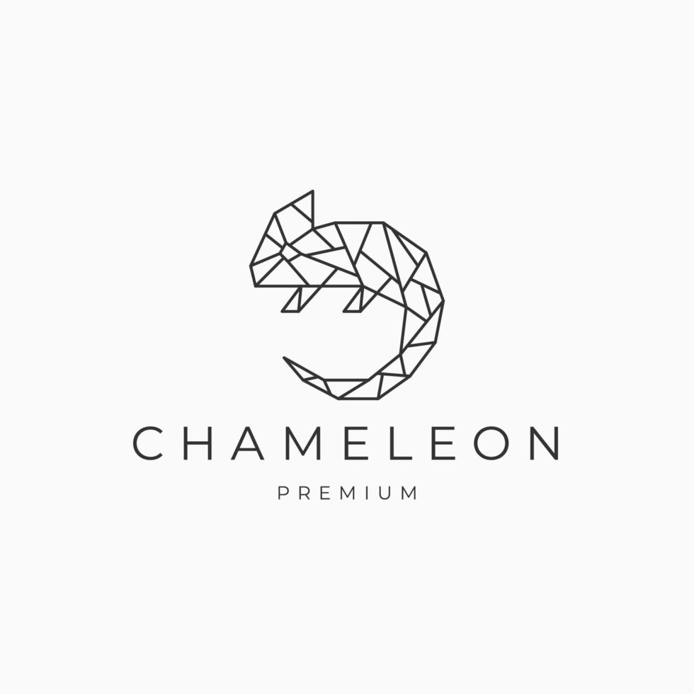 plantilla de diseño de icono de vector de logotipo de camaleón