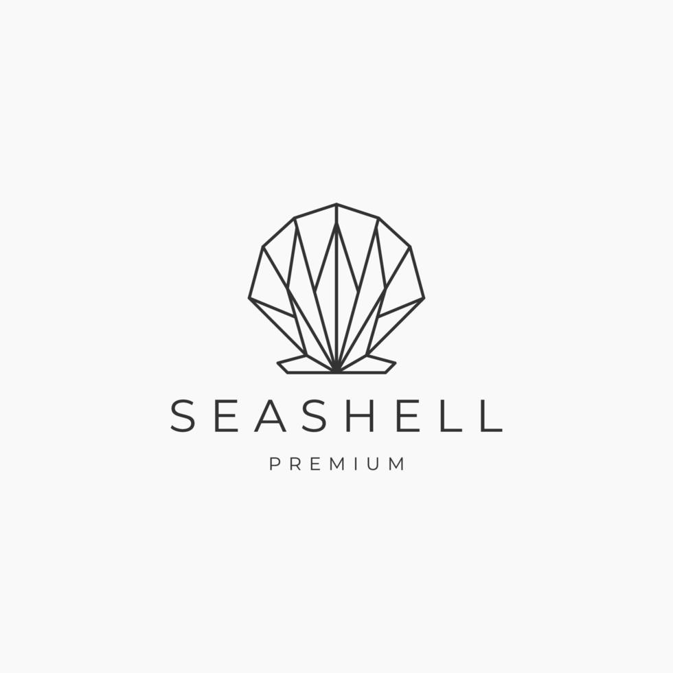 Seashell  polygonal logo vector icon design template