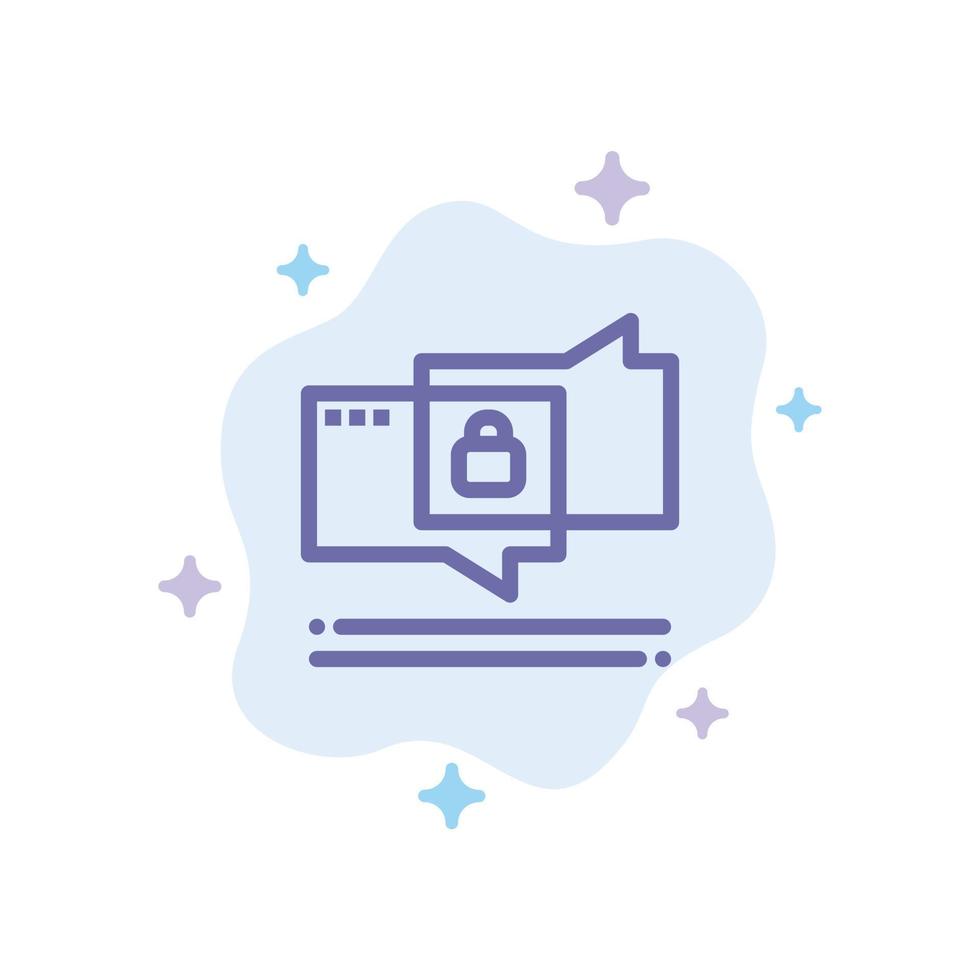 Chat Chatting Security Secure Blue Icon on Abstract Cloud Background vector