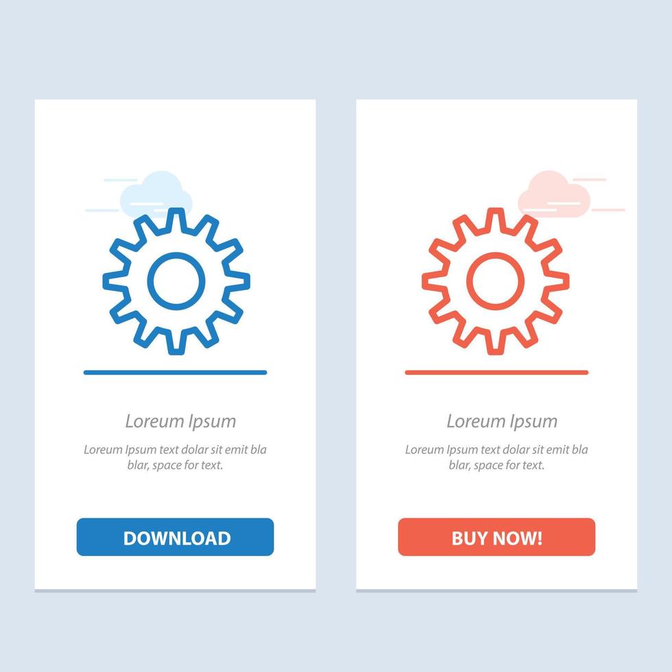 Cogs Gear Setting  Blue and Red Download and Buy Now web Widget Card Template vector