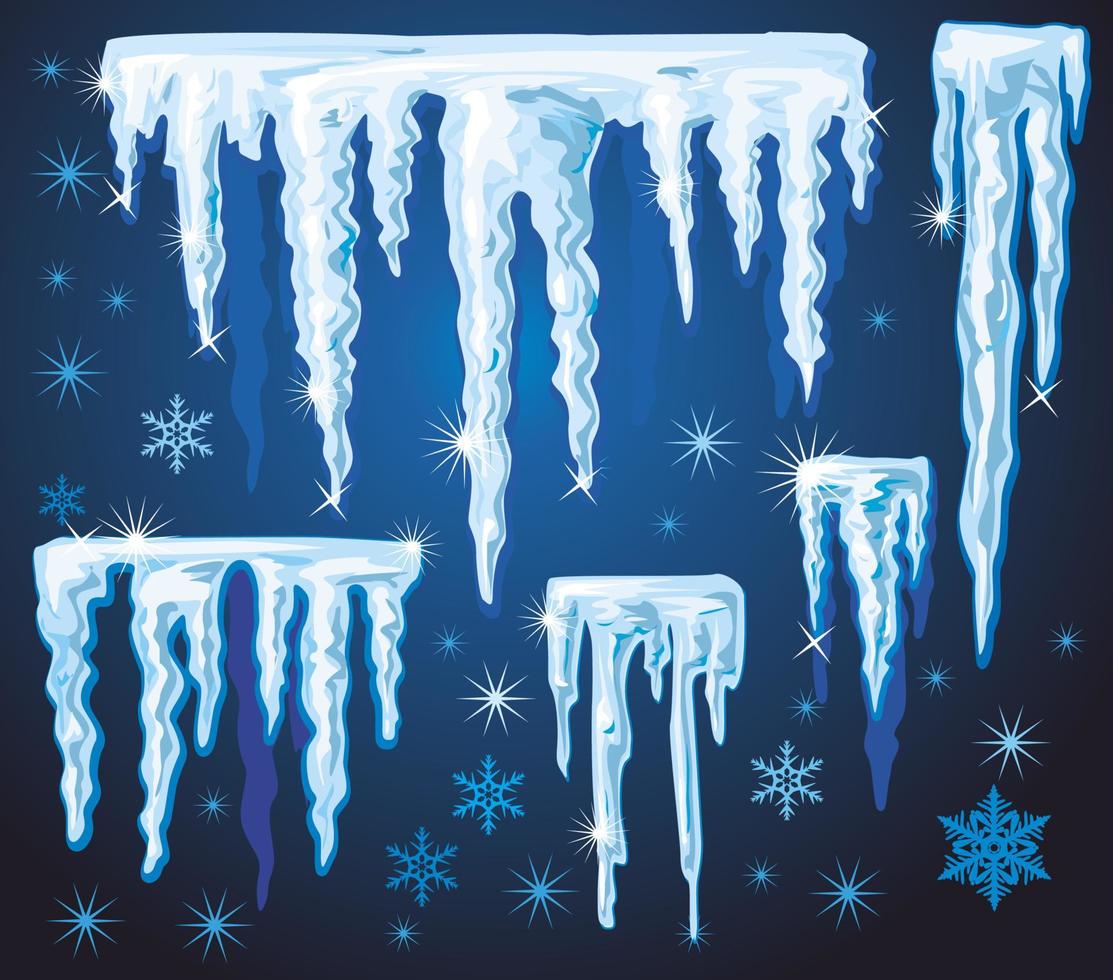 Set of vector icicles for designAdobe Illustrator Artwork