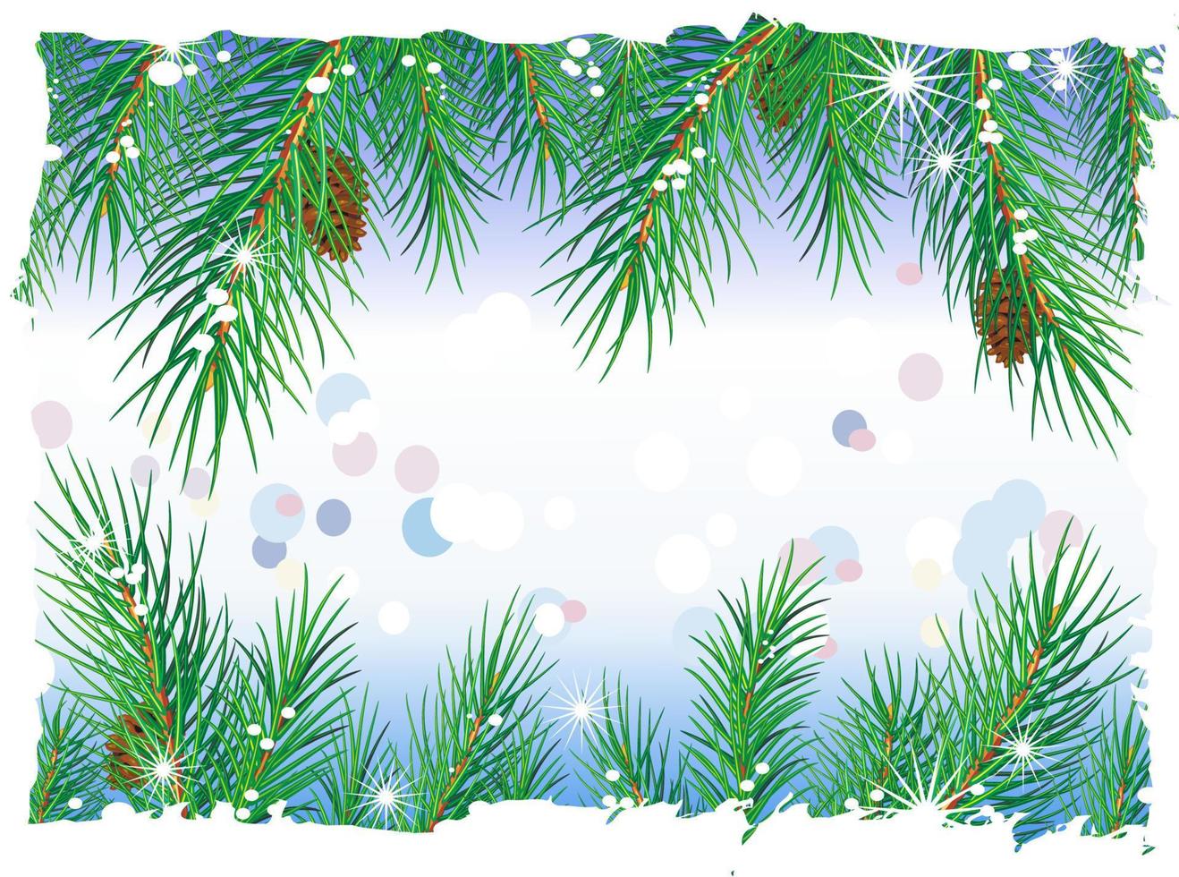 Framework from pine branches vector