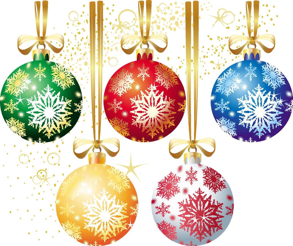 Set of Christmas balls vector