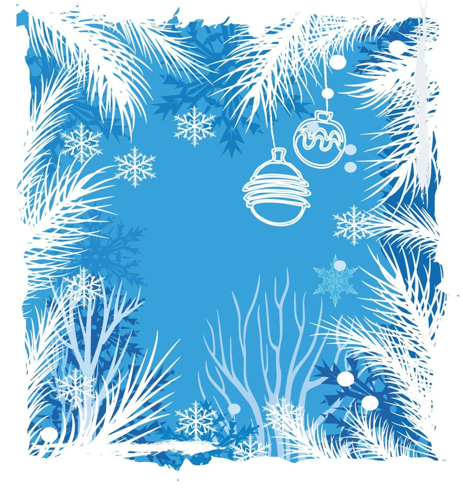 Grunge Christmas blue background vector