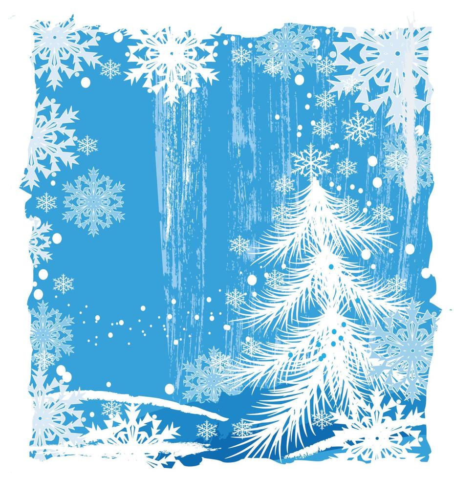 Grunge Christmas blue background vector