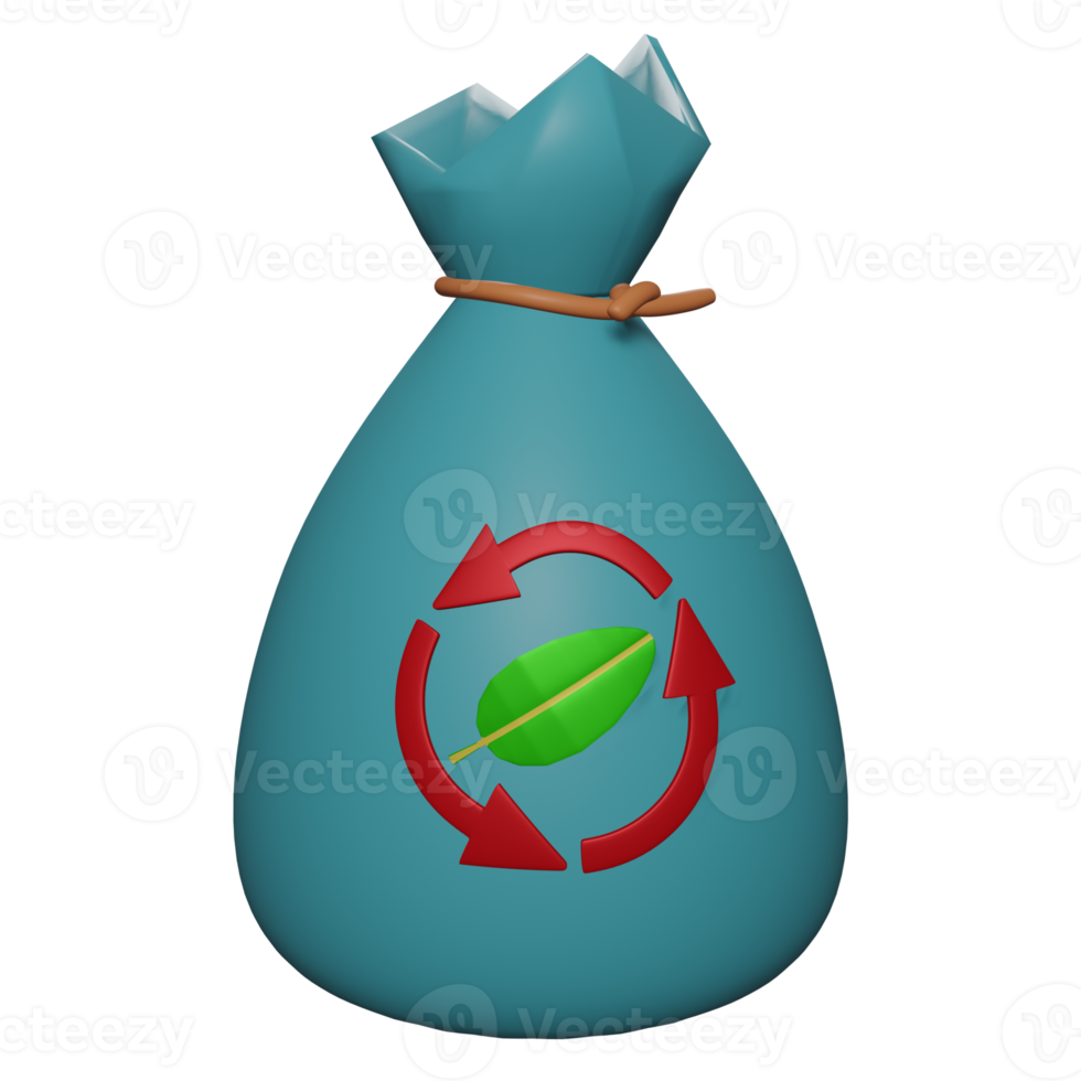 3d plastic trash bag icon, perfect to use as an additional element in your designs, templates, banners and poster designs png