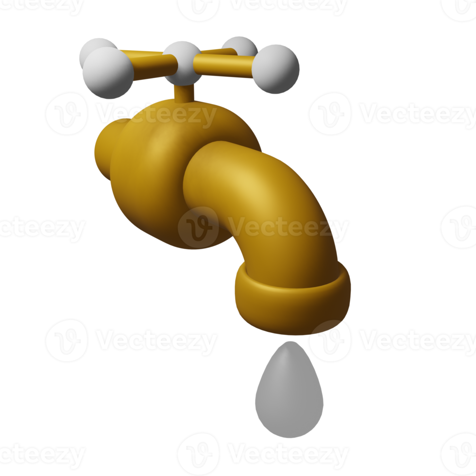 3D-Wasserhahnsymbole, die als zusätzliche Elemente in Ihren Designs, Vorlagendesigns, Bannern und Postern verwendet werden können png