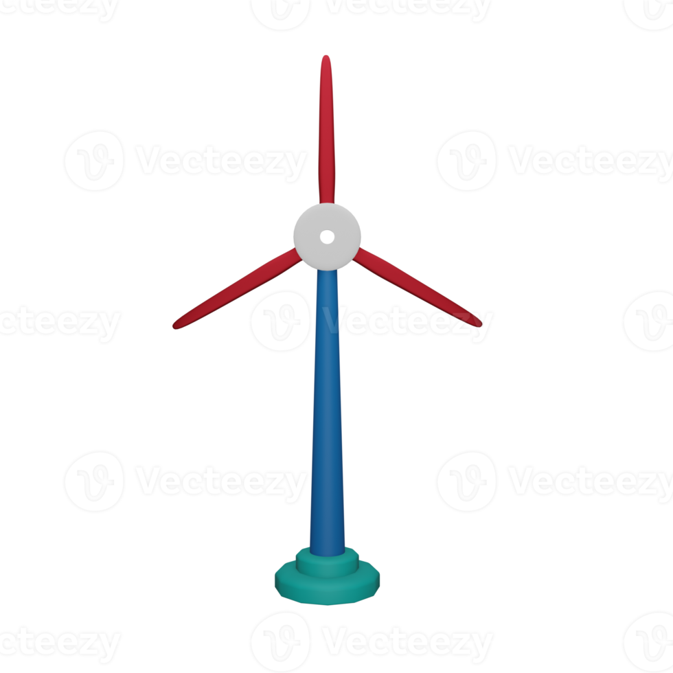 3D-Windmühlen-Symbol, perfekt als zusätzliches Element in Ihren Designs, Vorlagen, Bannern und Posterdesigns png