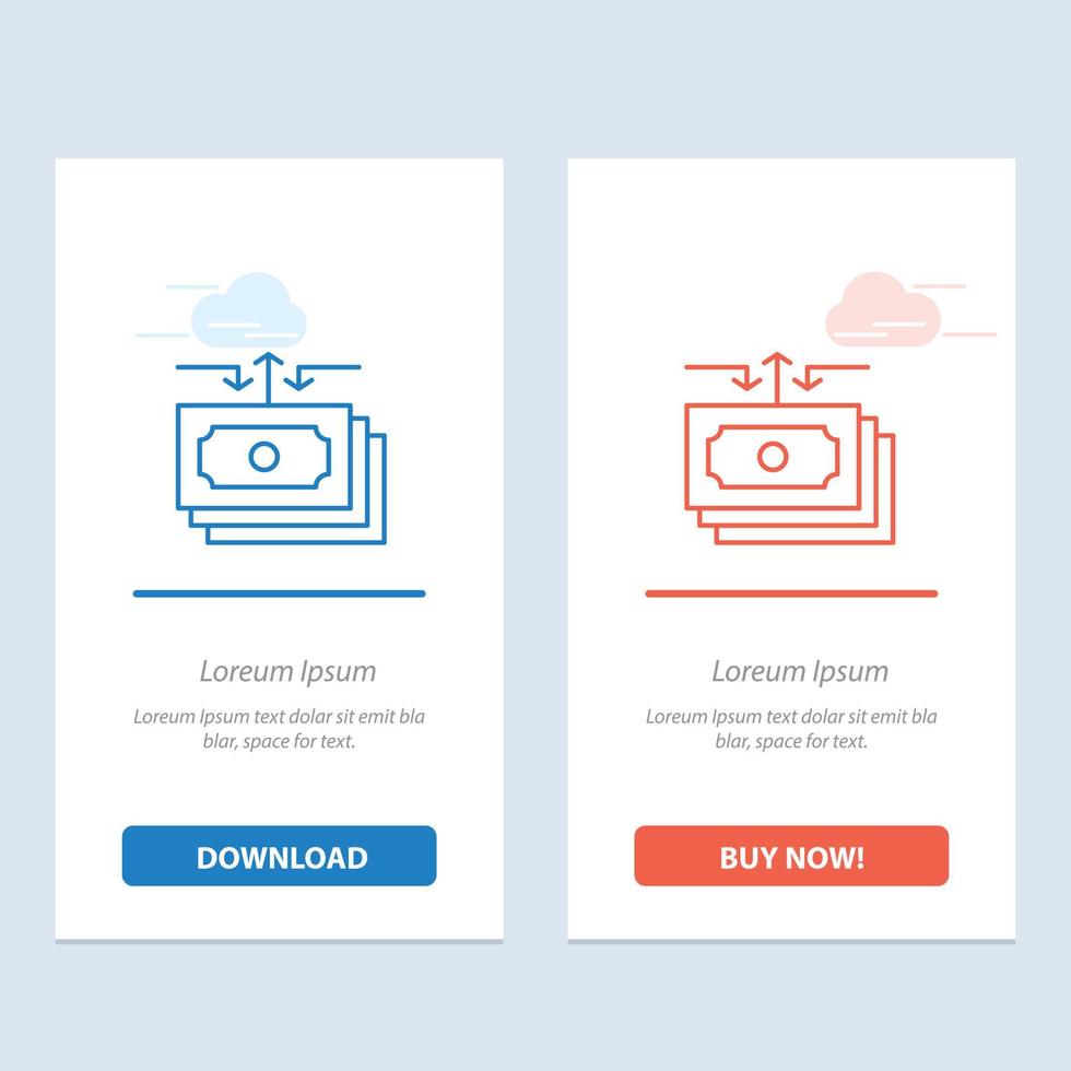 Dollar Flow Money Cash Report  Blue and Red Download and Buy Now web Widget Card Template vector