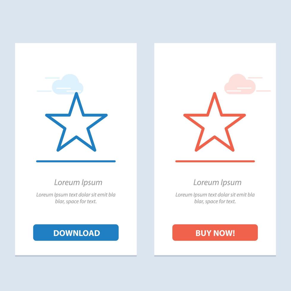 Bookmark Star Media  Blue and Red Download and Buy Now web Widget Card Template vector