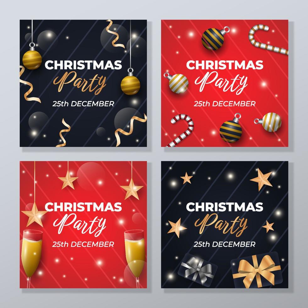 Christmas Party Social Media Post Template vector