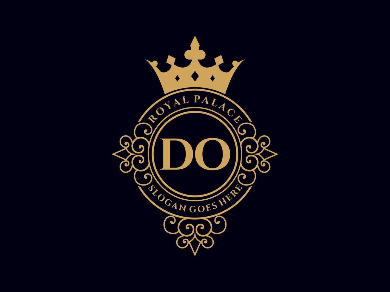 letra do antiguo logotipo victoriano real de lujo con marco ornamental. vector