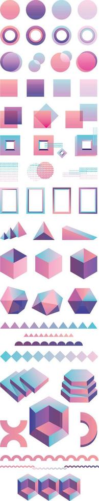 50 Holographic Shapes vector