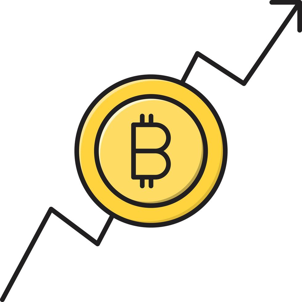 ilustración de vector de gráfico de bitcoin en un fondo. símbolos de calidad premium. iconos vectoriales para concepto y diseño gráfico.