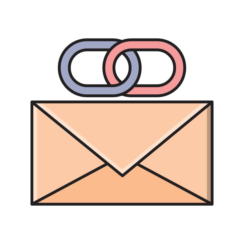 ilustración de vector de enlace de correo electrónico en un fondo. símbolos de calidad premium. iconos vectoriales para concepto y diseño gráfico.