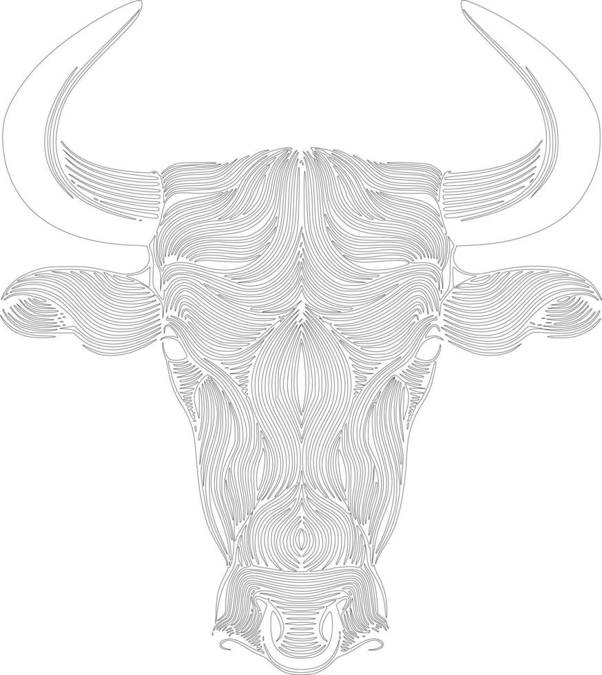 Striped buffalo graphic monochrome art print vector