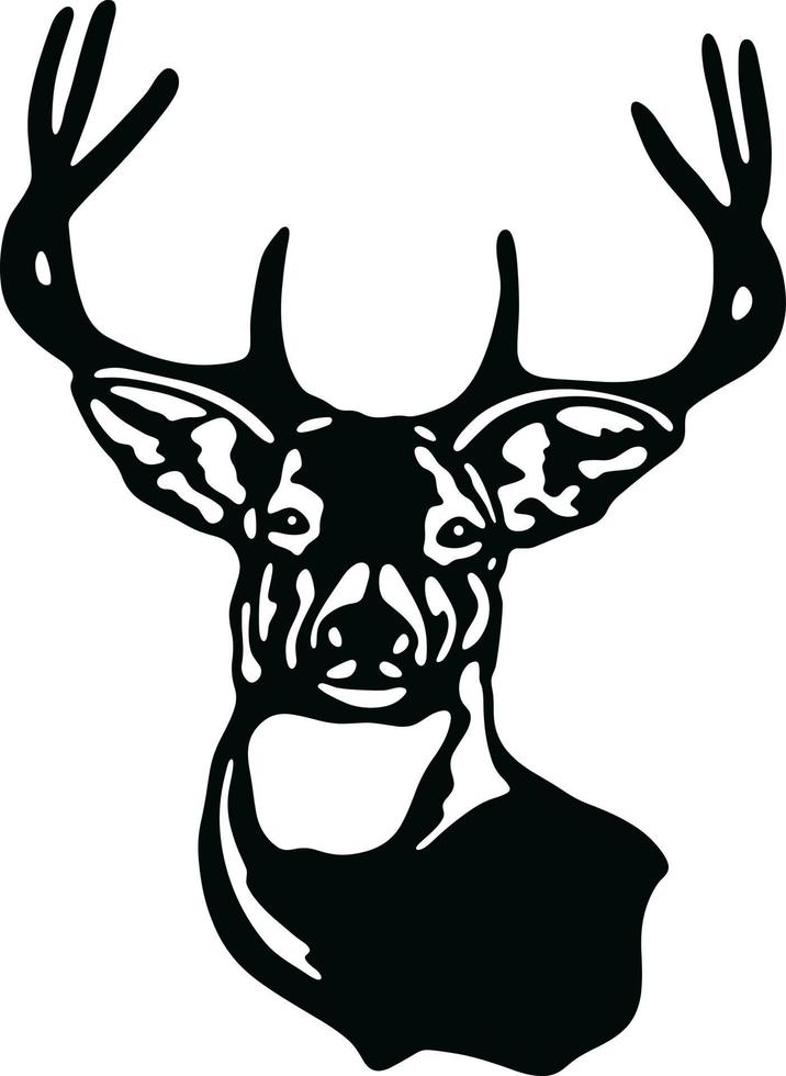 Buck head design monochrome art print vector