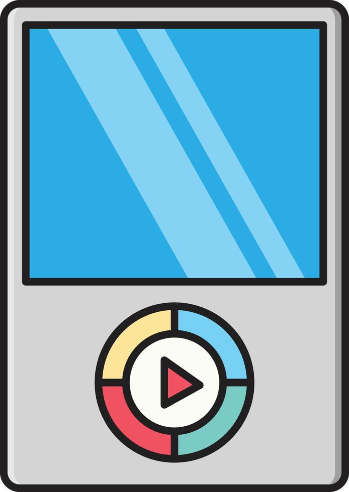 ilustración de vector de dispositivo de video en un fondo. símbolos de calidad premium. iconos vectoriales para concepto y diseño gráfico.