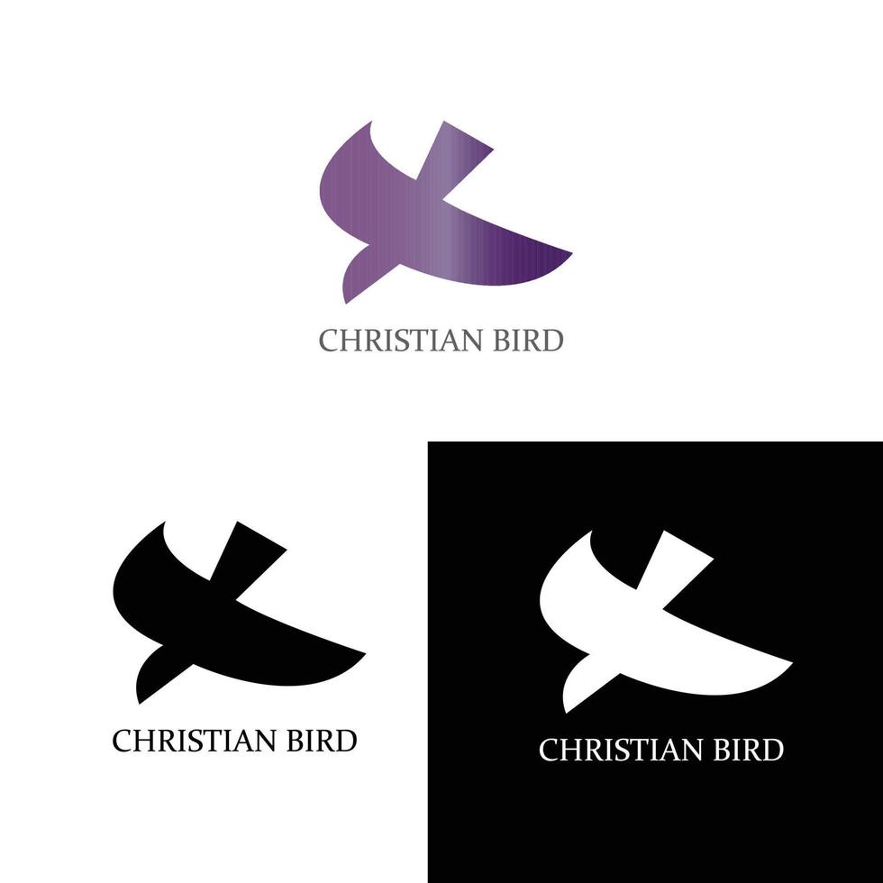 christian cross bird icon isolated on white background vector