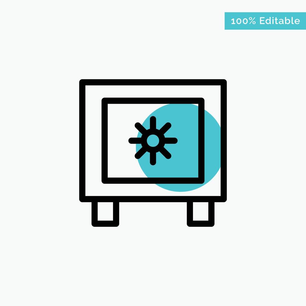 Locker Lock Global Logistic turquoise highlight circle point Vector icon