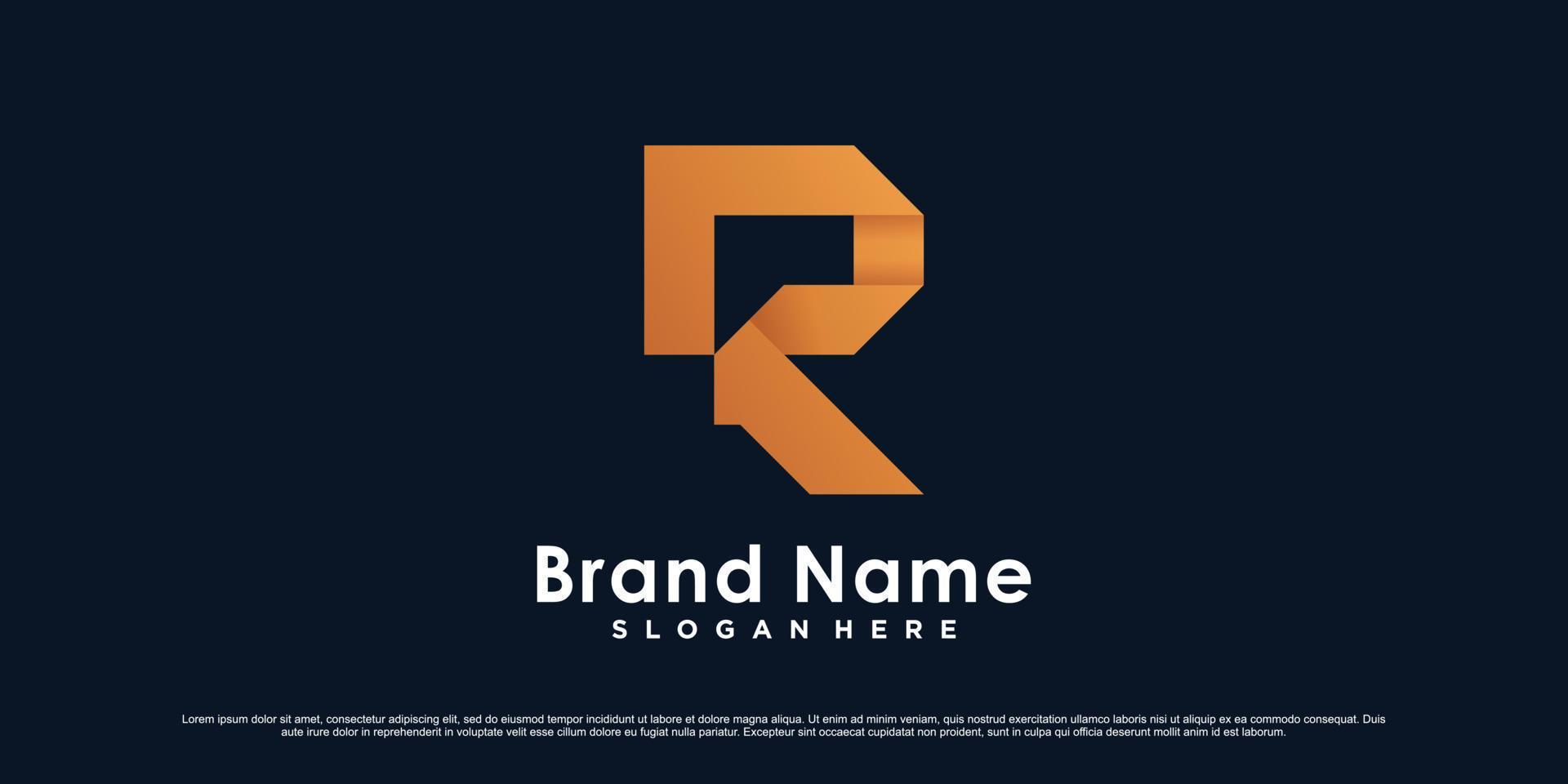 plantilla de diseño de logotipo de monograma de letra r para negocios o personal con concepto creativo moderno vector