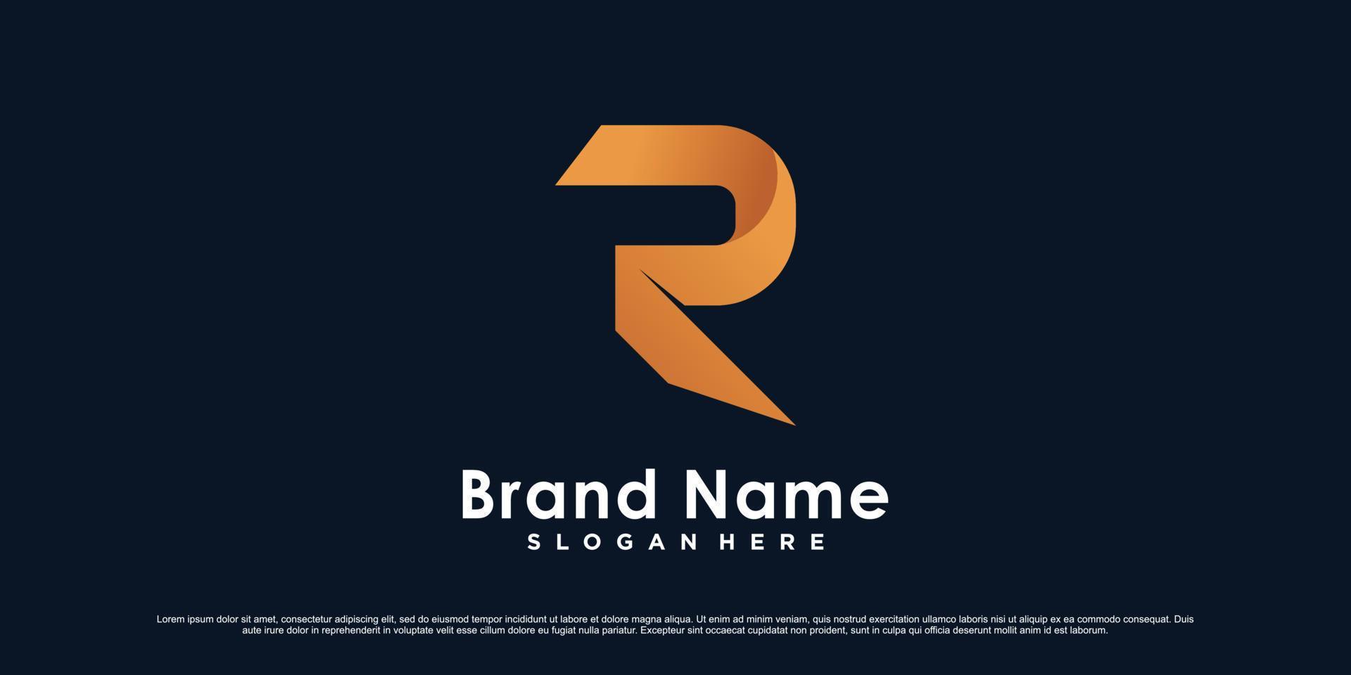 Letter r monogram logo design template for business or personal with creative modern concept vector