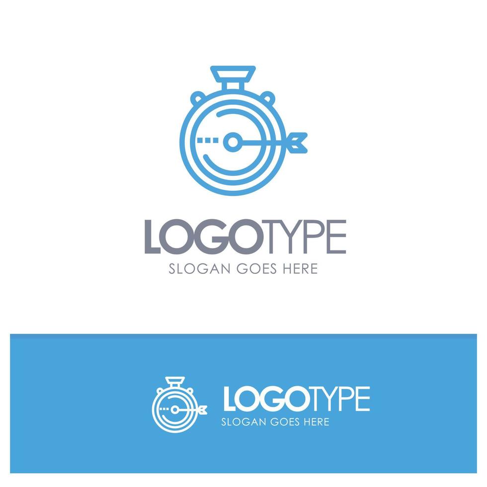 Launch Management Optimization Release Stopwatch Blue outLine Logo with place for tagline vector