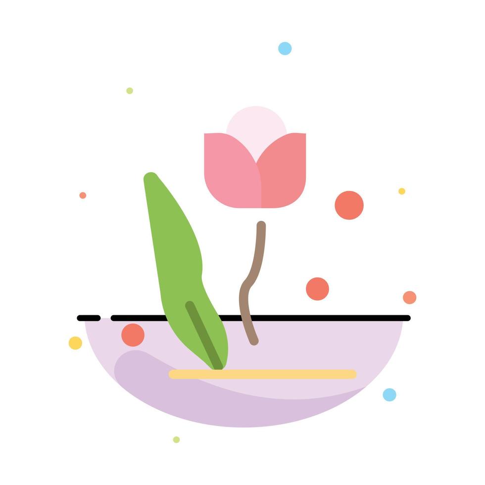 Flora Floral Flower Nature Rose Abstract Flat Color Icon Template vector