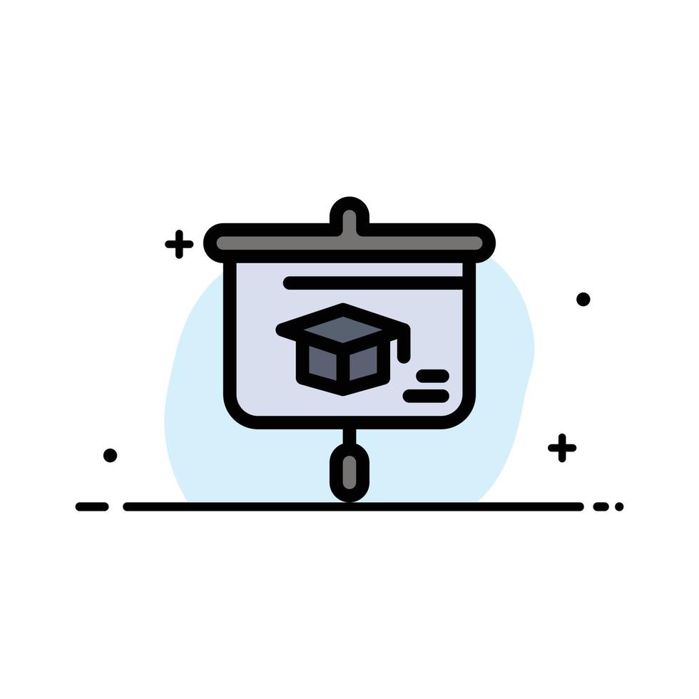 Chart Education Presentation School  Business Flat Line Filled Icon Vector Banner Template