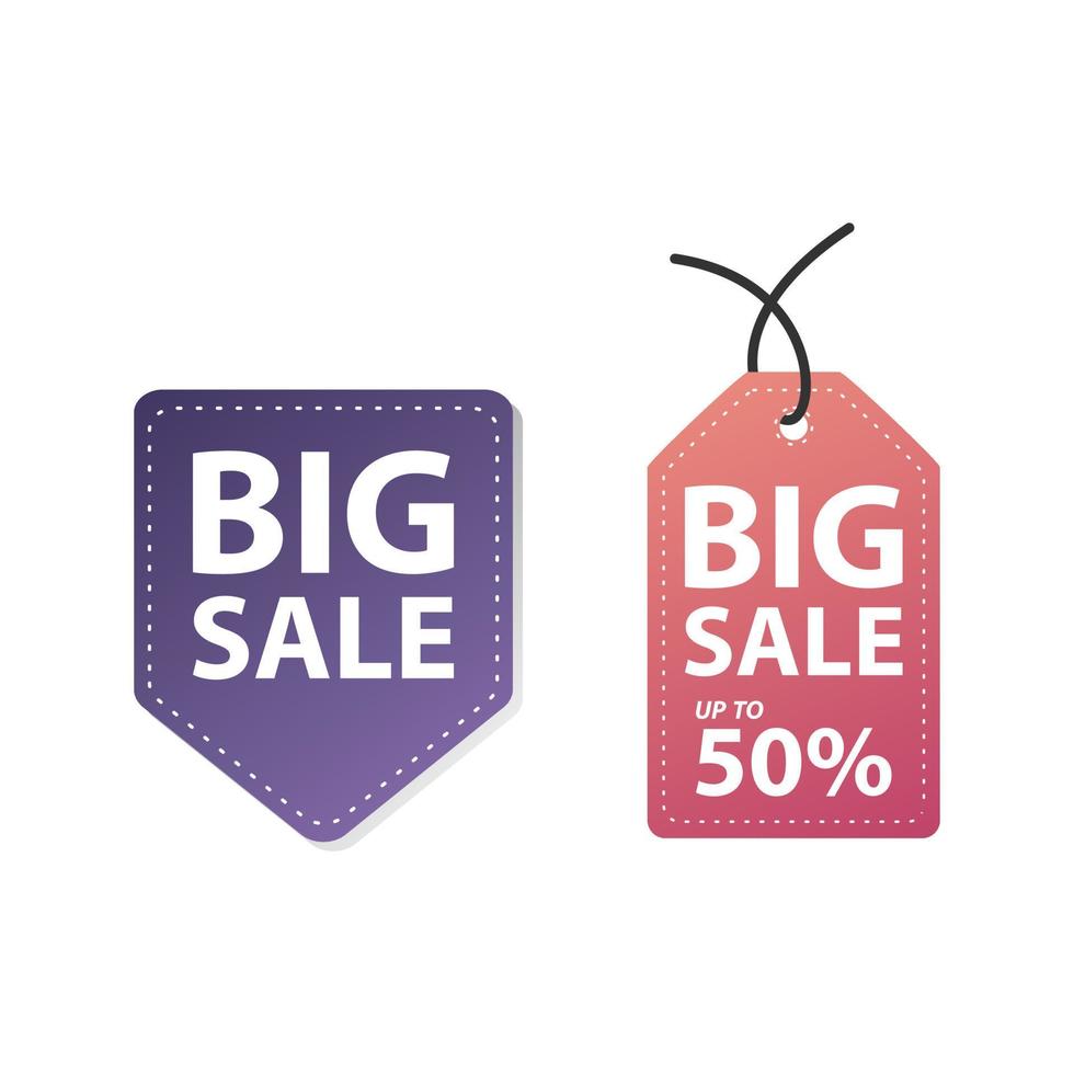 Big sale price tag, discount tag, vector illustration design. isolated on a white background