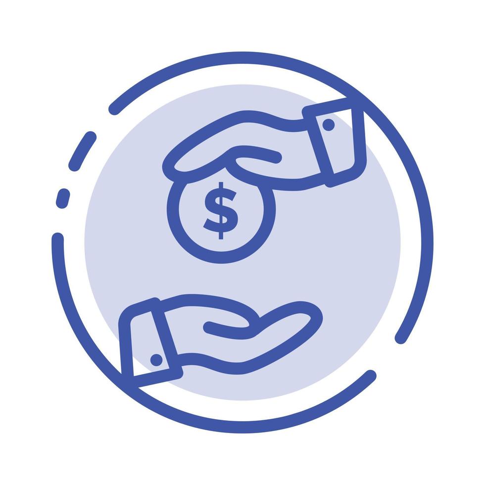 Bribe Bribery Bureaucracy Corrupt Blue Dotted Line Line Icon vector