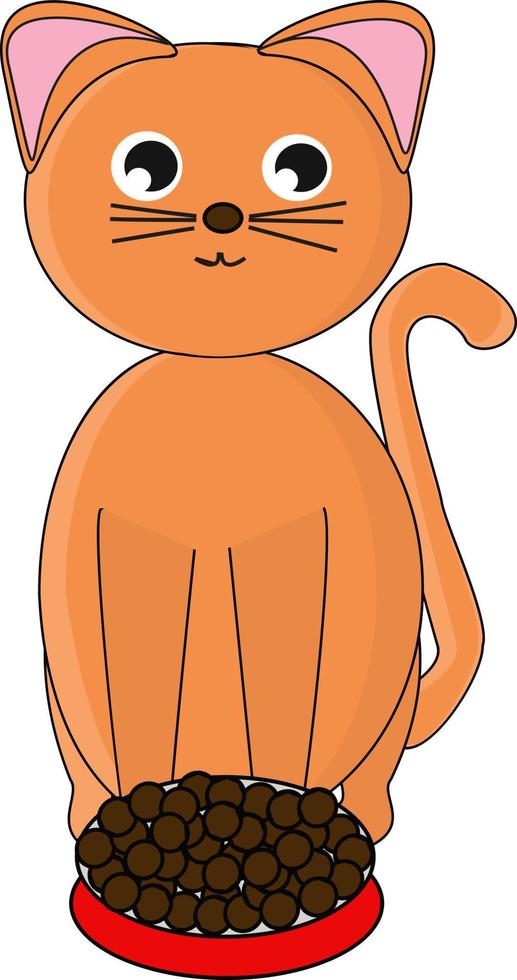 gato naranja, ilustración, vector sobre fondo blanco.