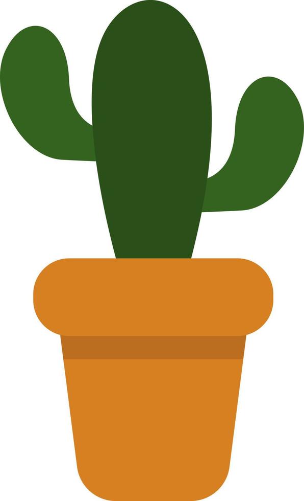 cactus grande en una olla, icono de ilustración, vector sobre fondo blanco