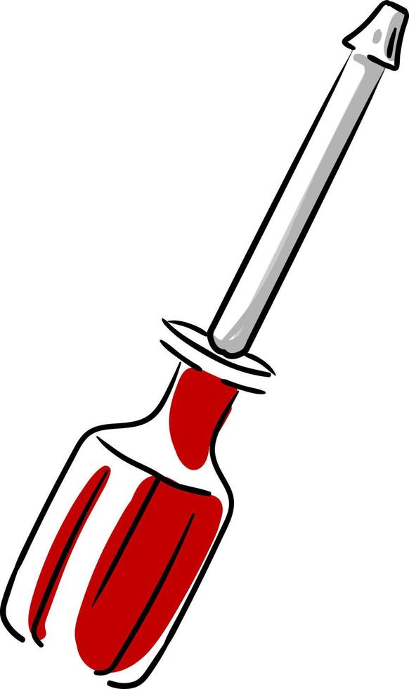 Red screwdriver, illustration, vector on white background