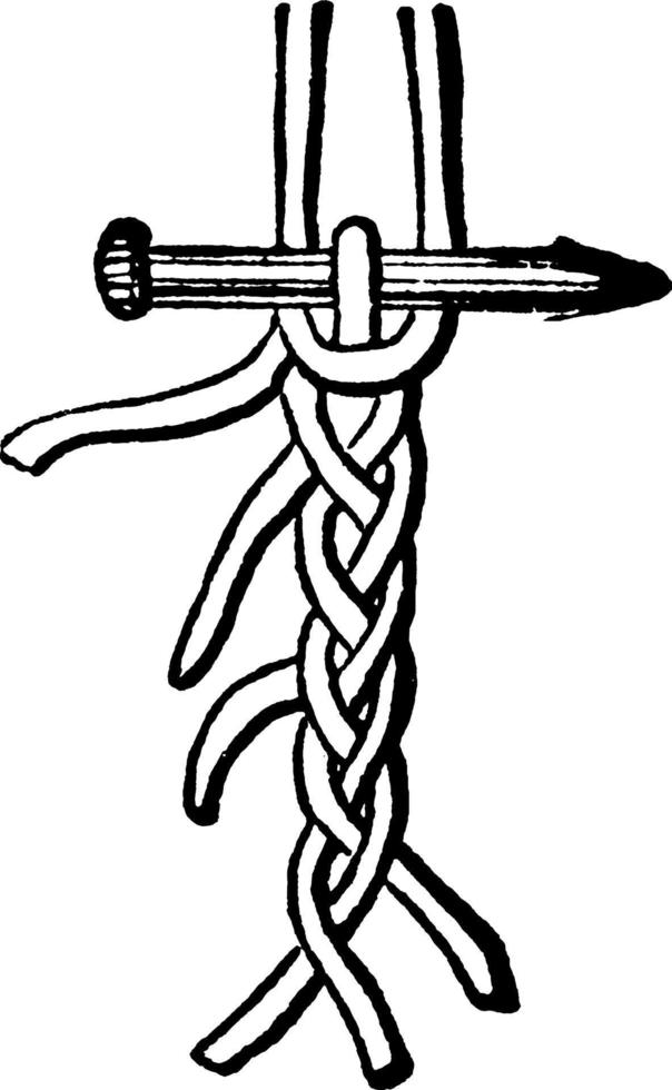 Plaiting of Sennit, vintage illustration. vector