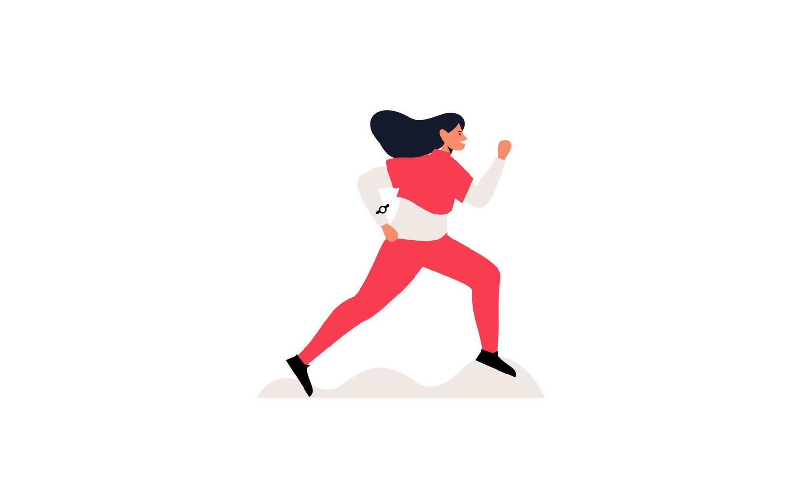 vector de ilustración de tiempo de jogging corriendo