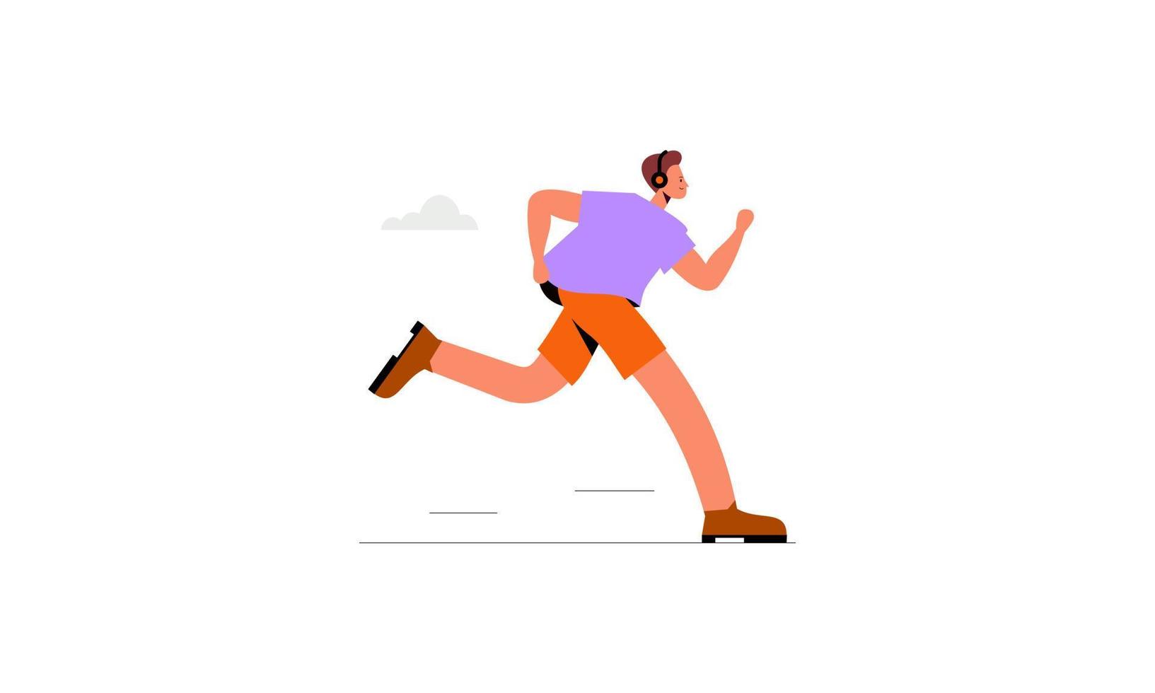 vector de ilustración de tiempo de jogging corriendo