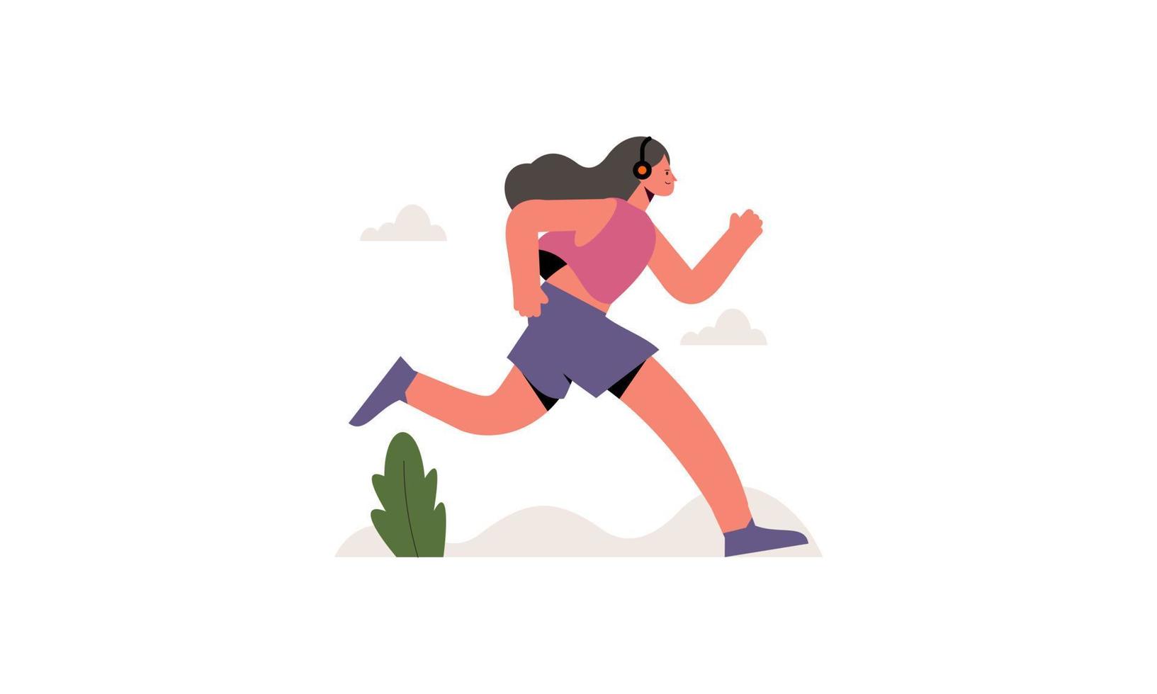 vector de ilustración de tiempo de jogging corriendo