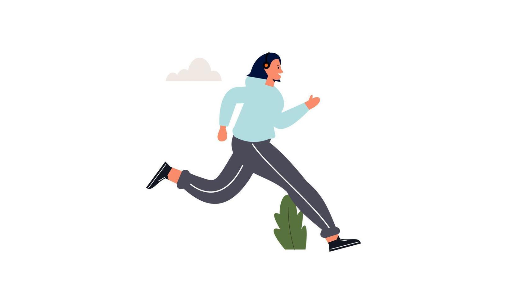 Running jogging time illustration vector