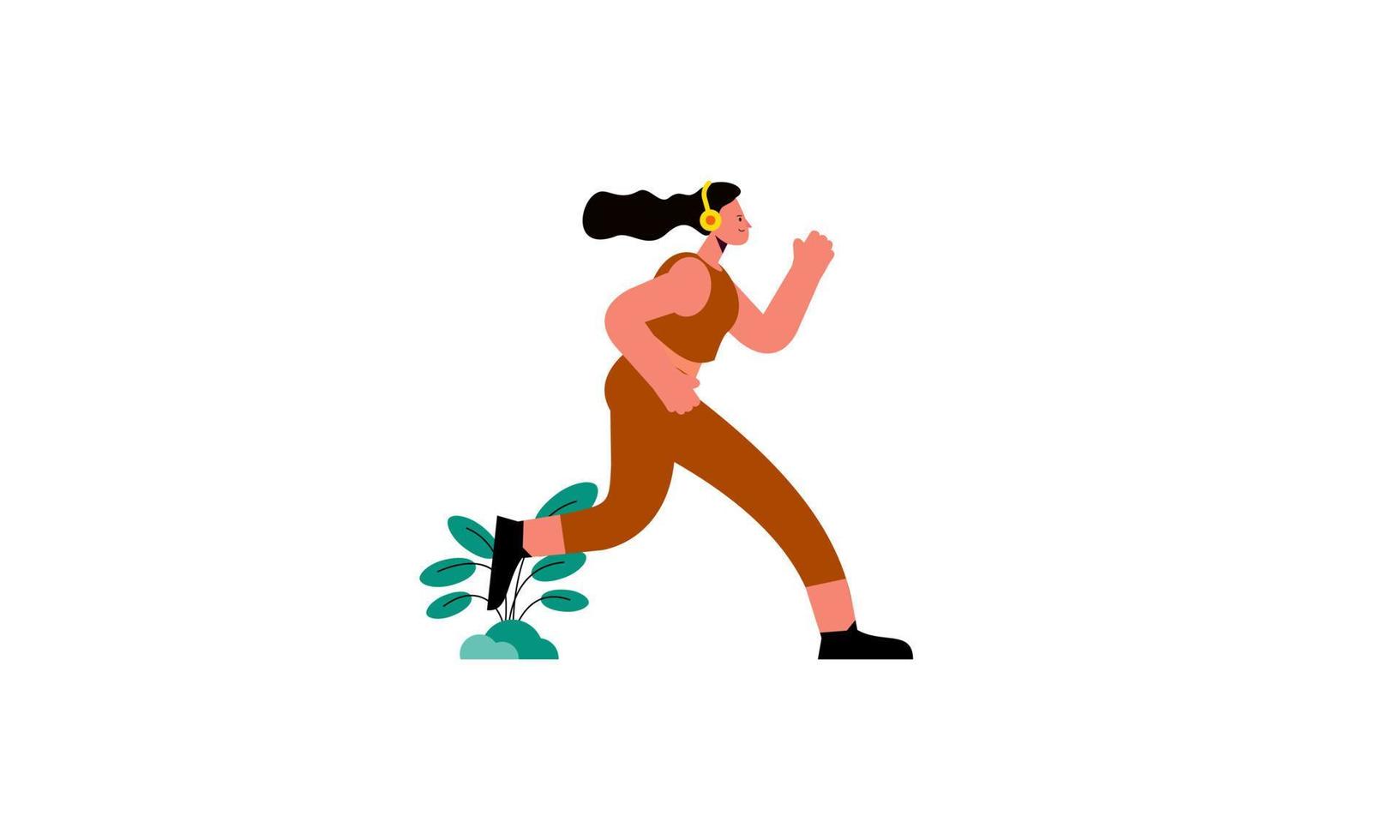 vector de ilustración de tiempo de jogging corriendo