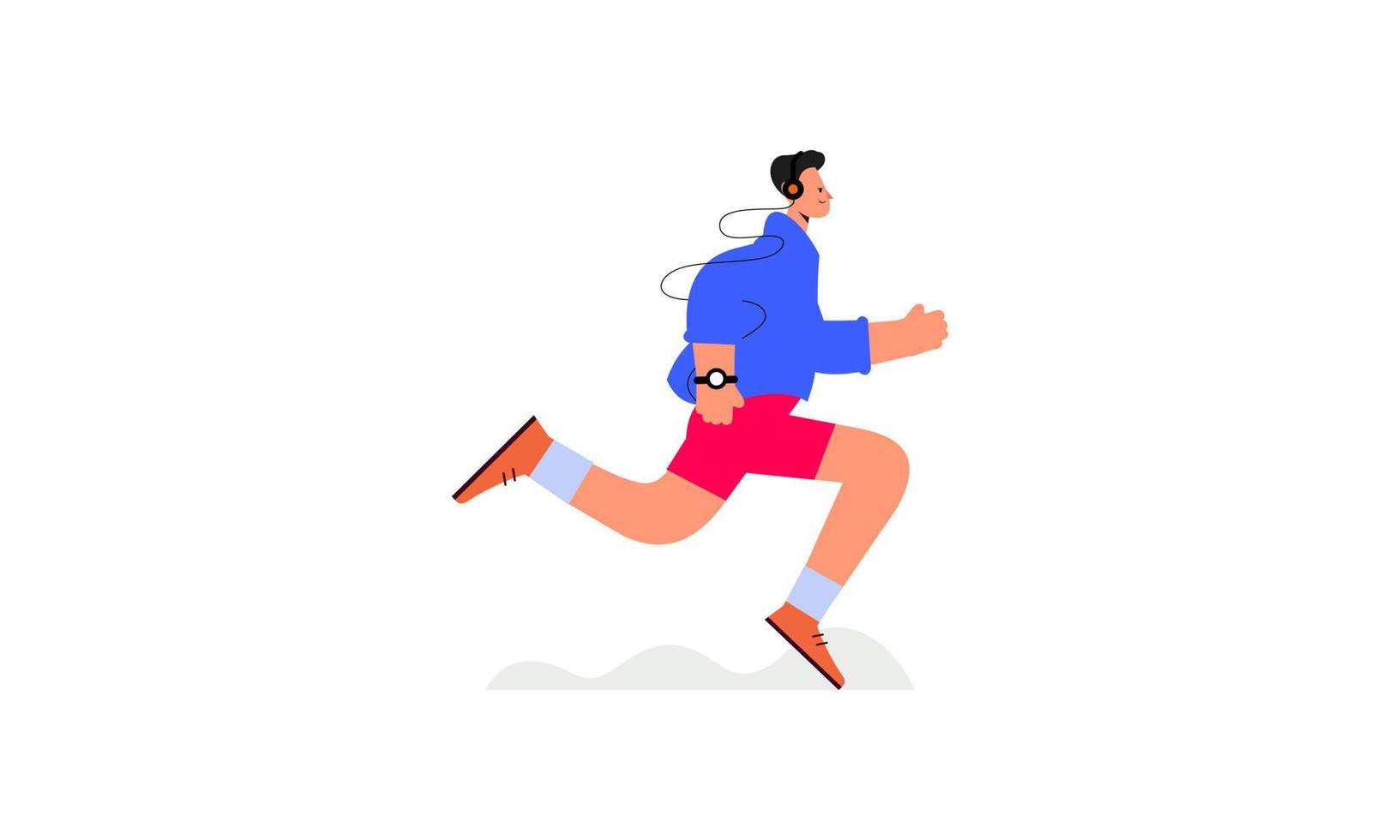 vector de ilustración de tiempo de jogging corriendo