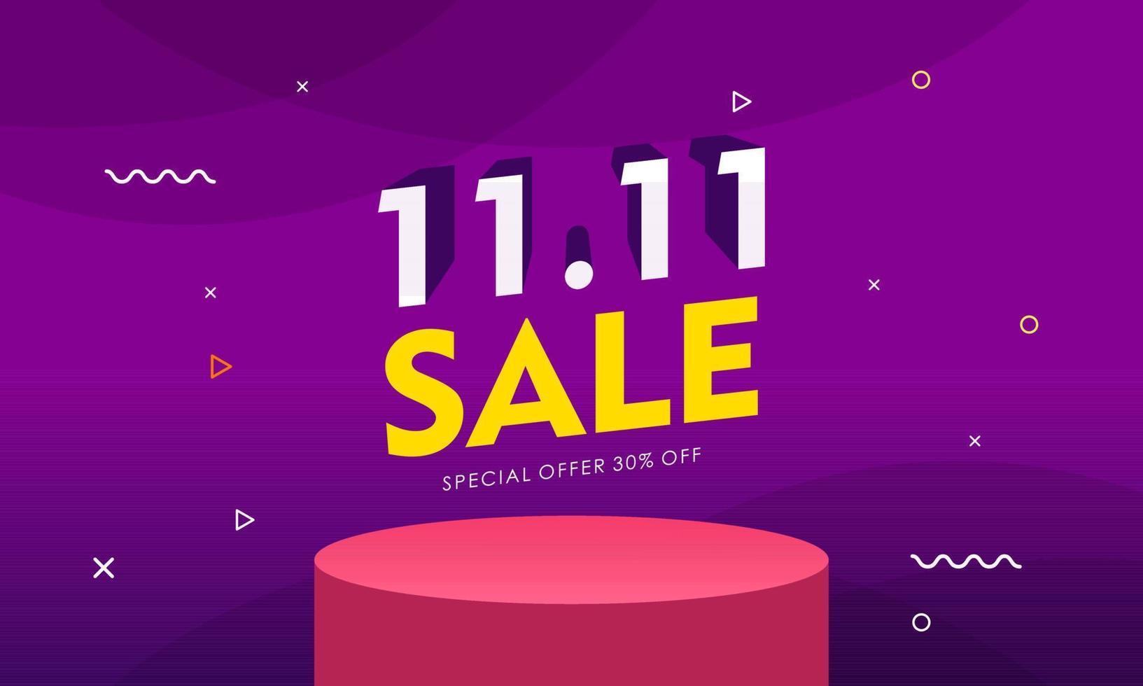 11.11 Shopping day sale. Global shopping world day Sale on colorful background vector