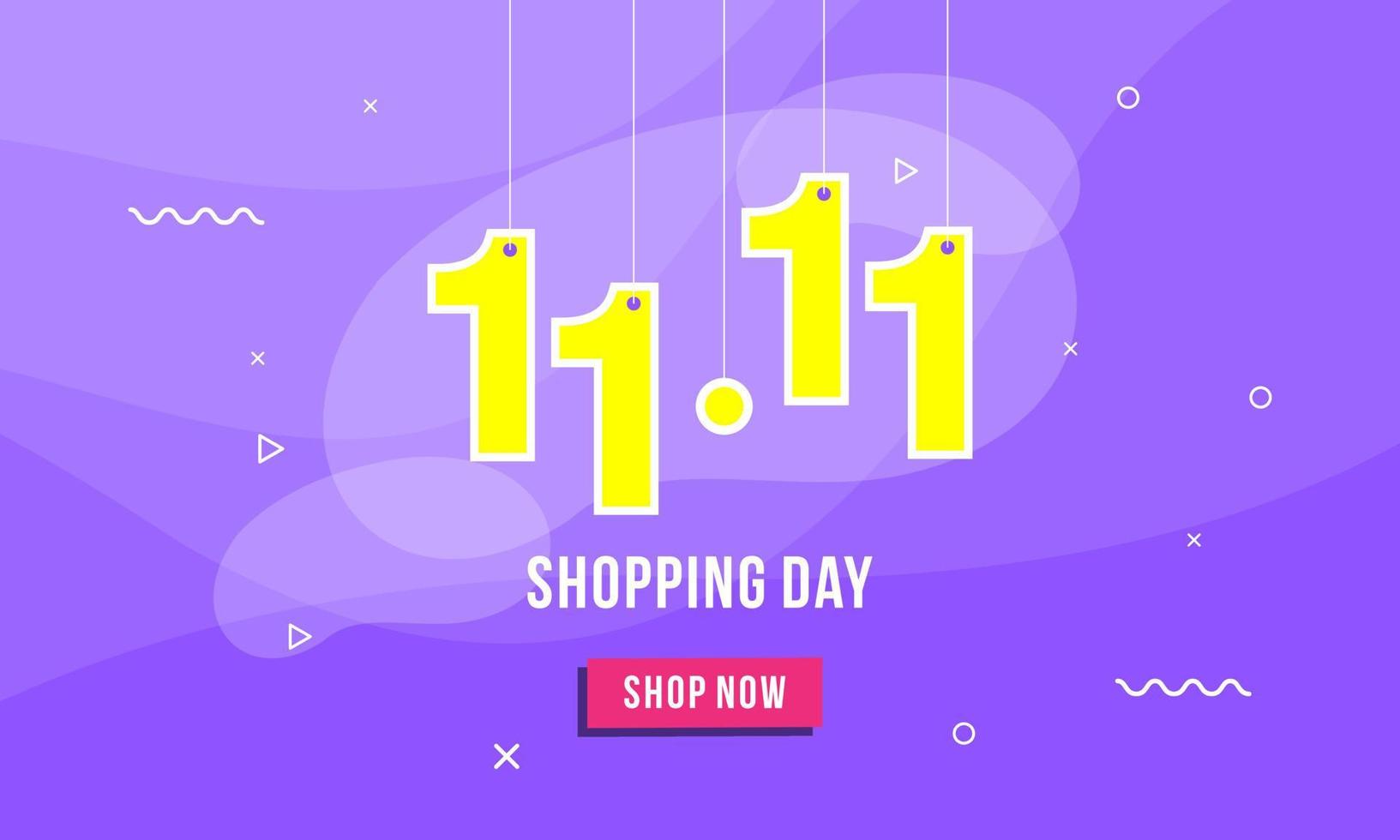 11.11 Shopping day sale. Global shopping world day Sale on colorful background vector