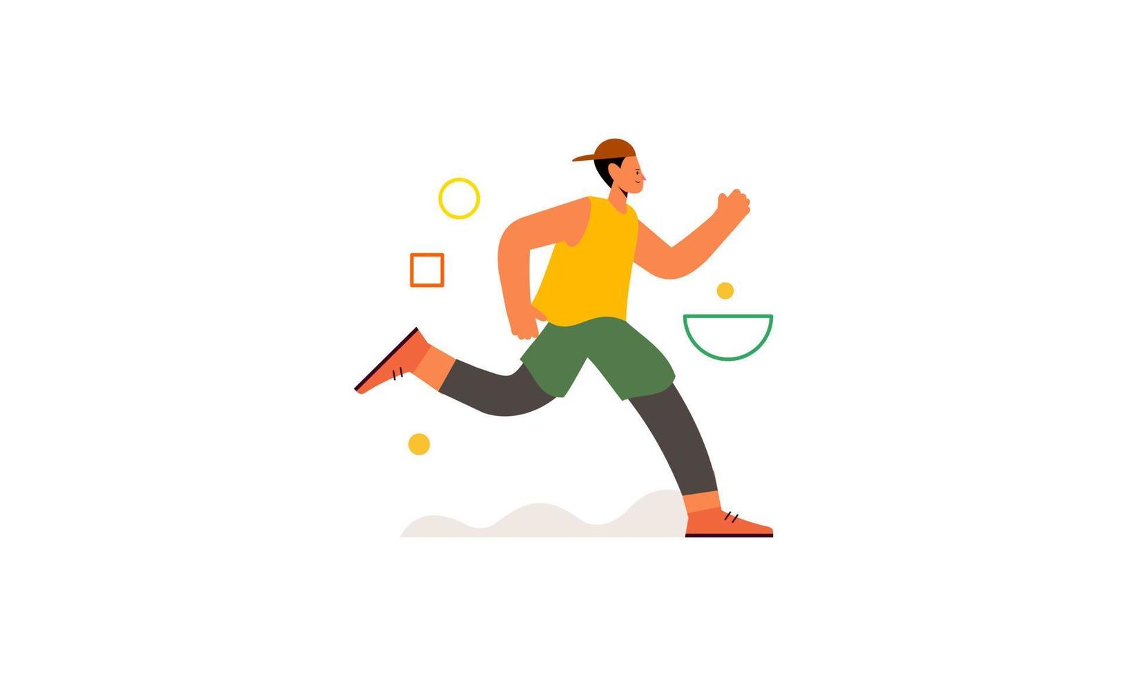 vector de ilustración de tiempo de jogging corriendo