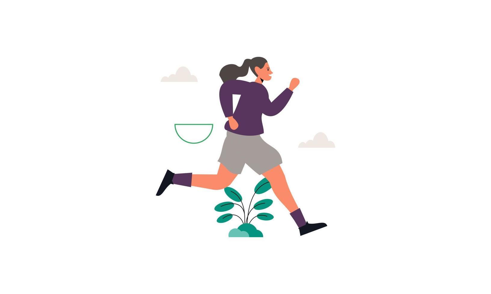 vector de ilustración de tiempo de jogging corriendo