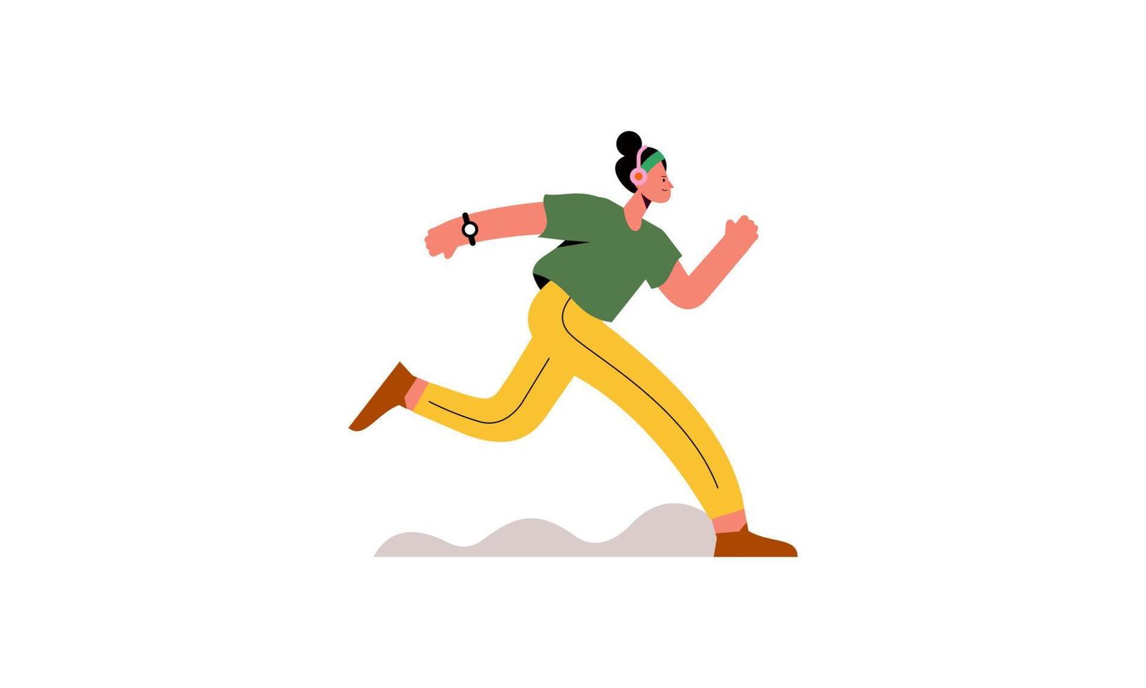 vector de ilustración de tiempo de jogging corriendo